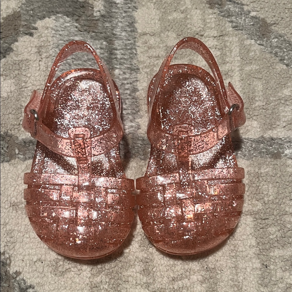 Sparkly Pink Kids Jelly Sandals